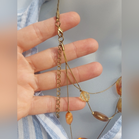 Vintage Multistrand Beaded Statement Piece Necklace Silver Adjustable - Picture 3 of 5